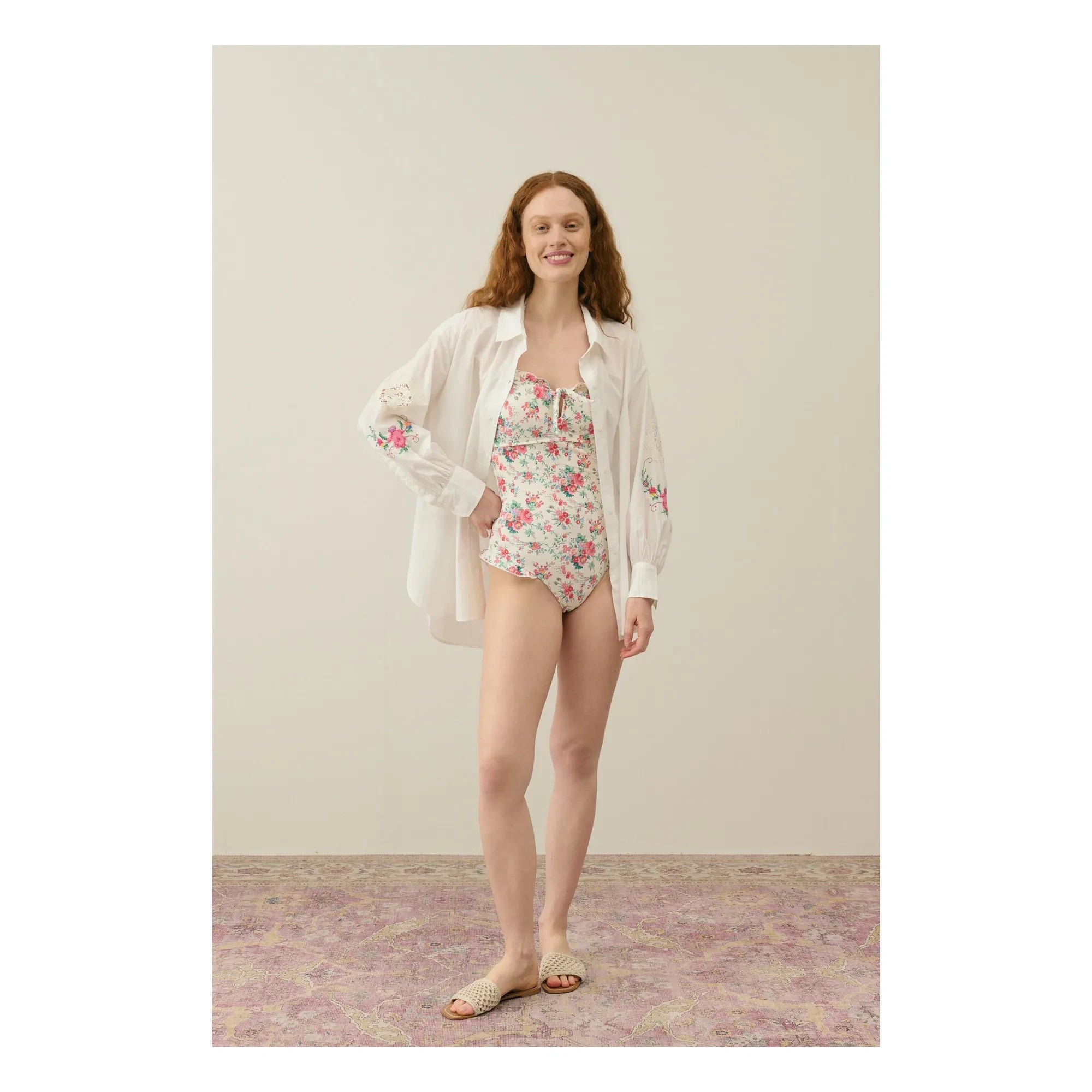 Louise Misha - Bañador de una Pieza Bayo de Fibra Reciclada - Colección Mujer | Crema