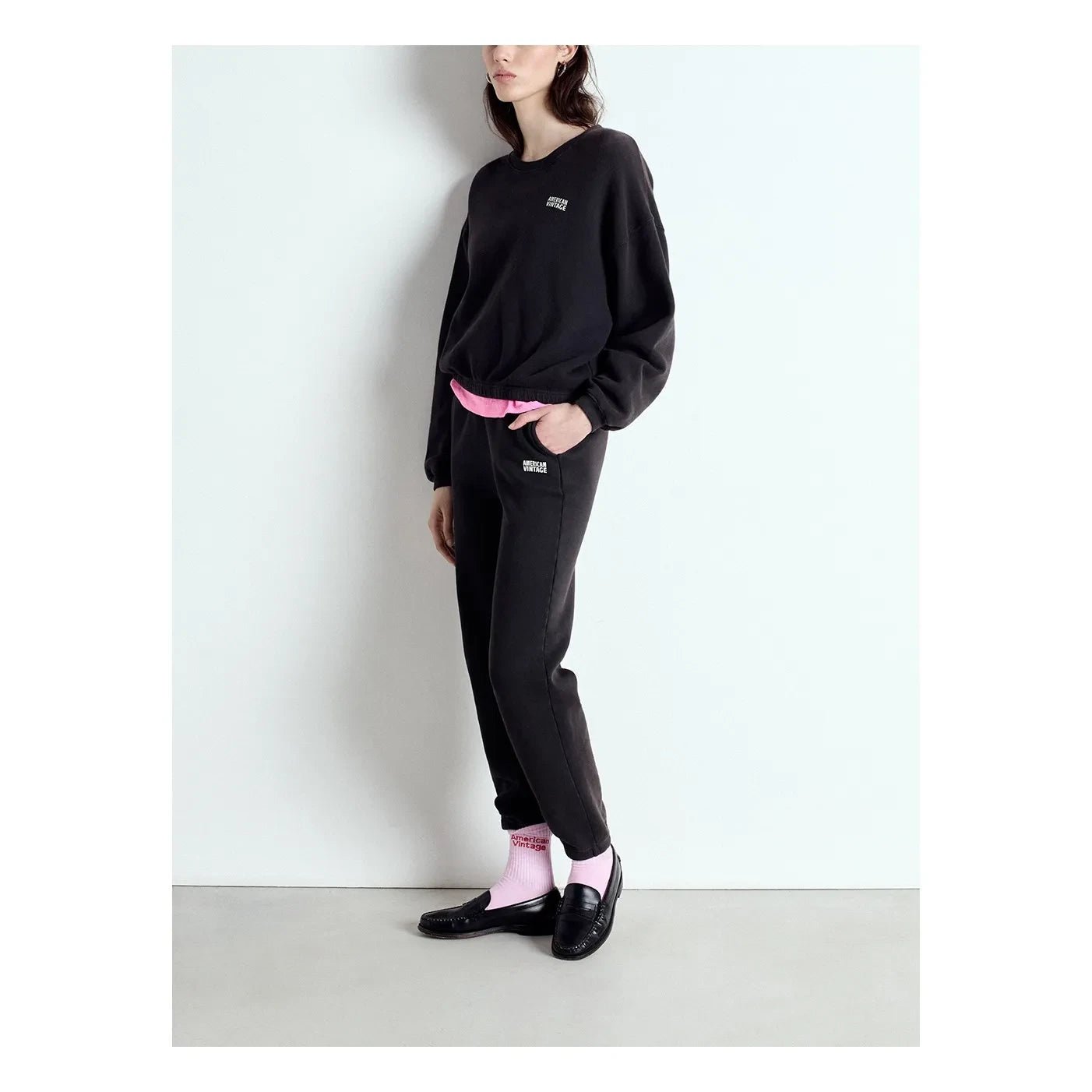 American Vintage - Izubird Pamuklu Sweatshirt | Kömür grisi