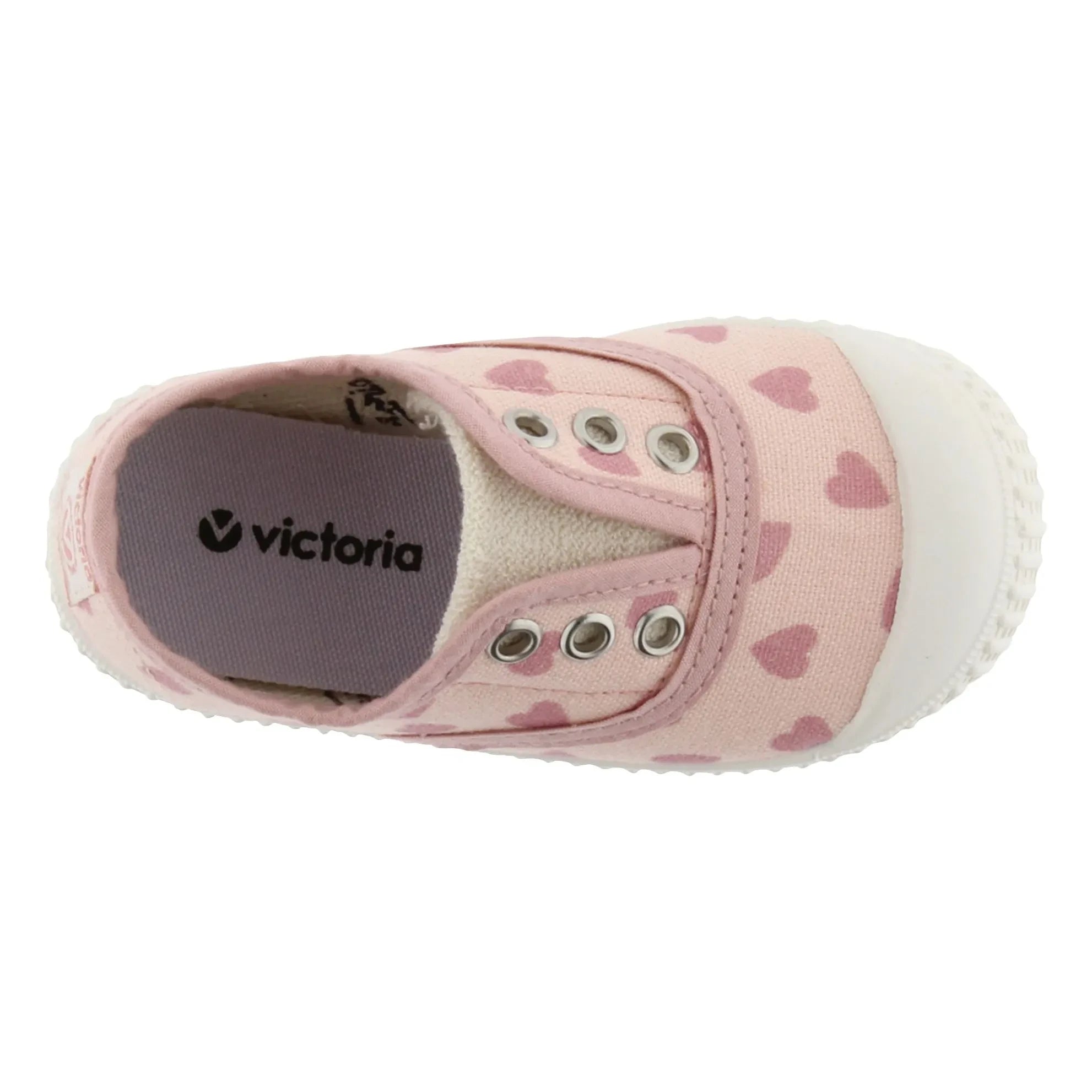 Victoria - Zapatillas de Lona Elásticas Hearts | Rosa Viejo