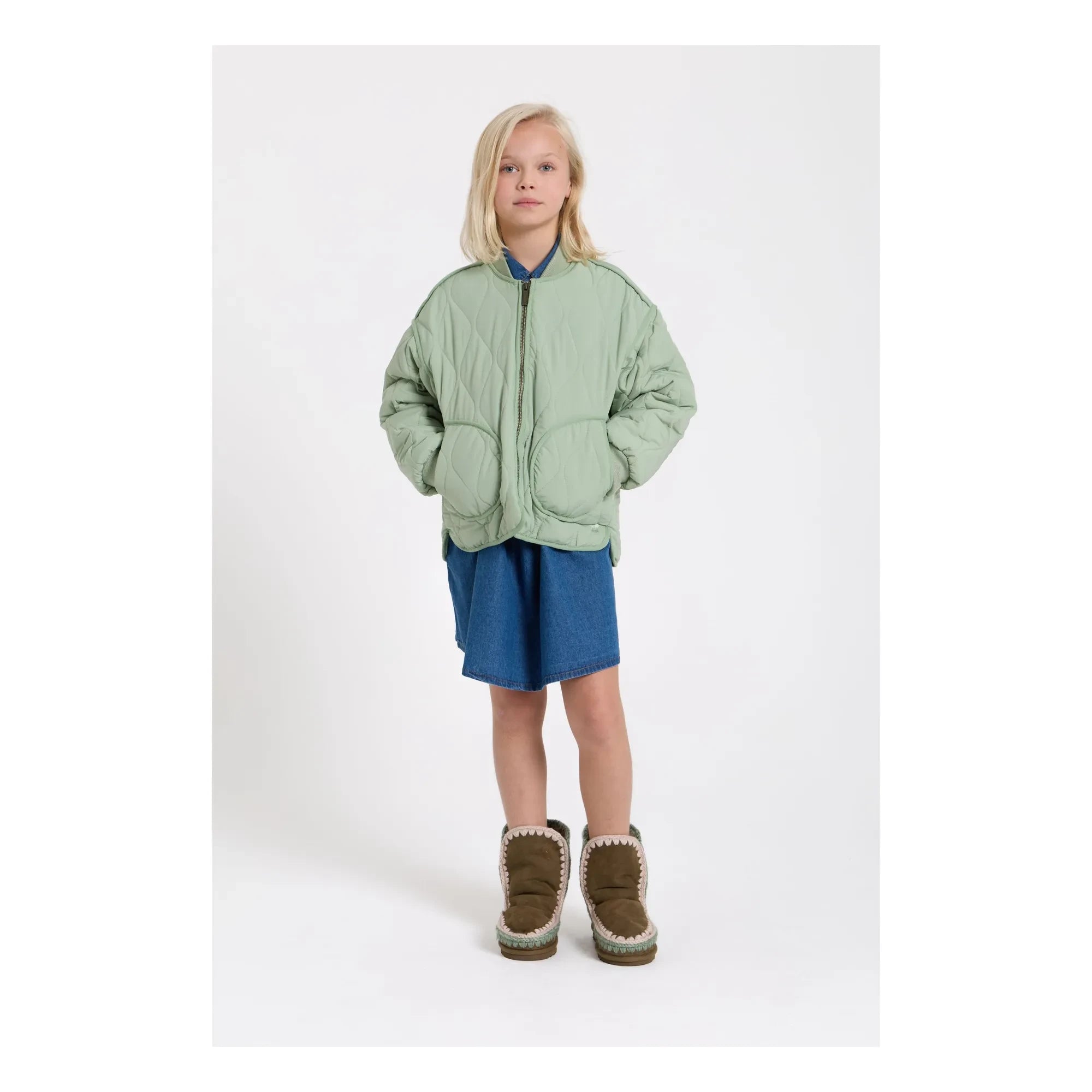 Hundred Pieces - Chaqueta bomber acolchada arrugada | Salvia