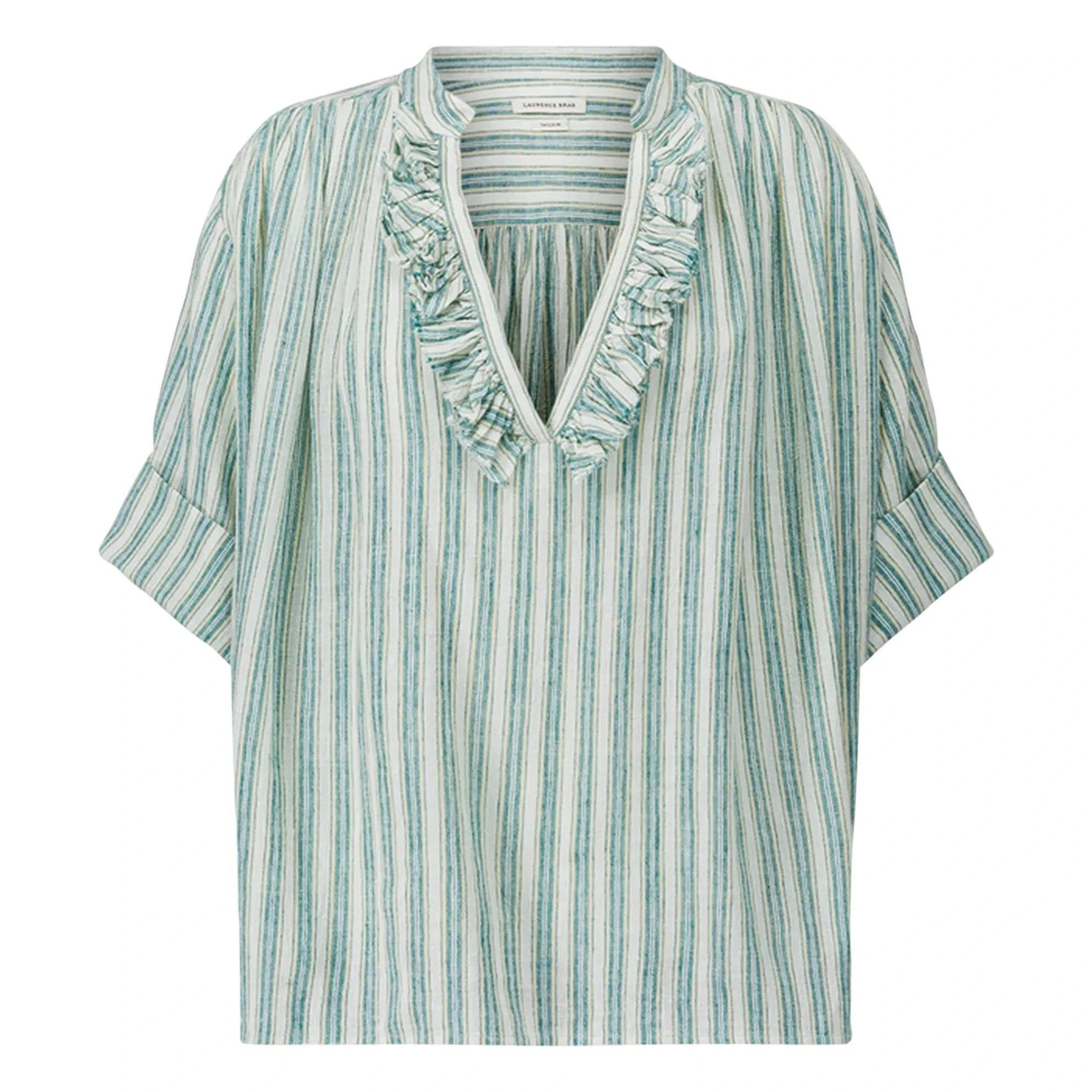 Laurence Bras - Blusa de algodón a rayas Dida | Verde claro