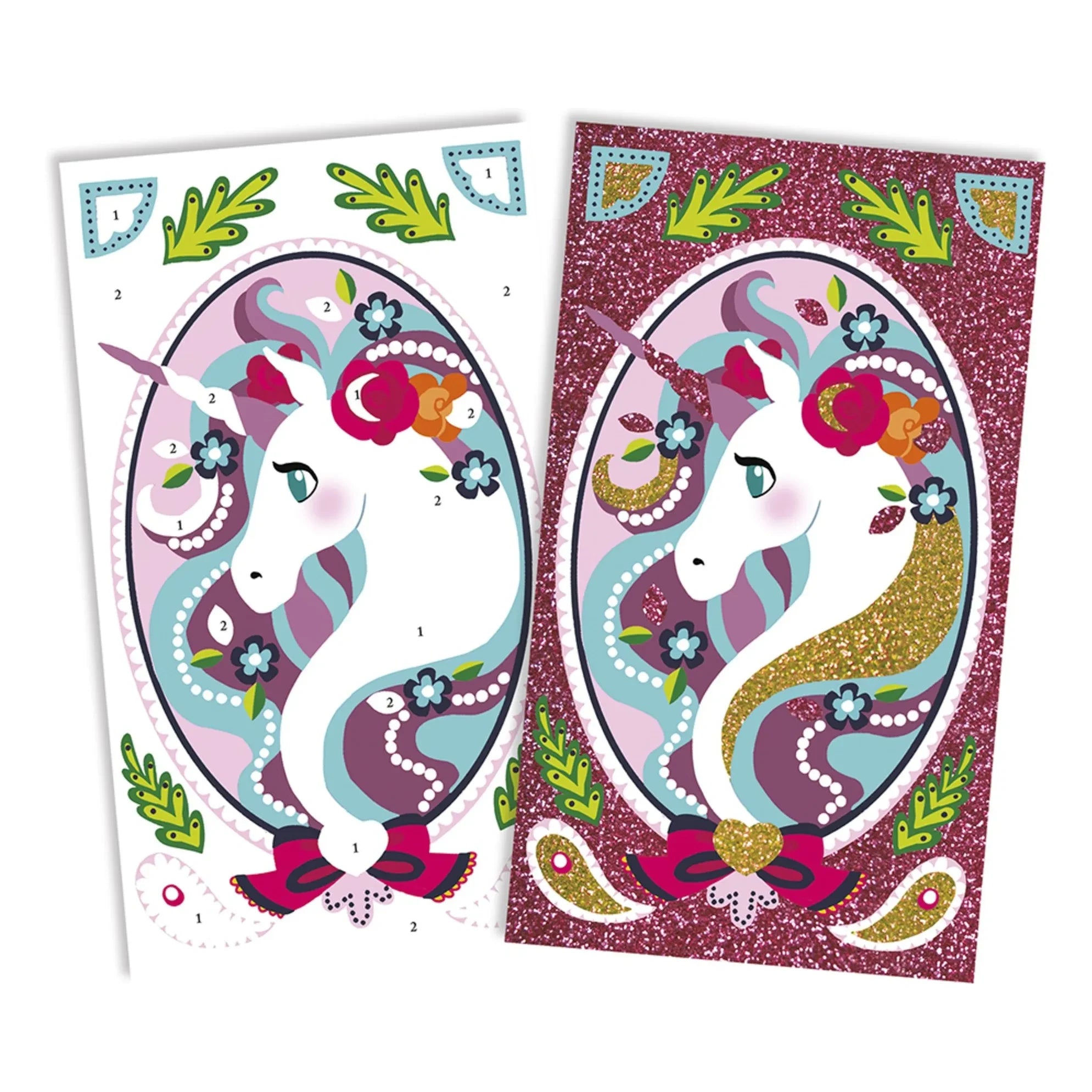 Janod - Kit de dibujo con purpurina de unicornio - Janod x Hachette