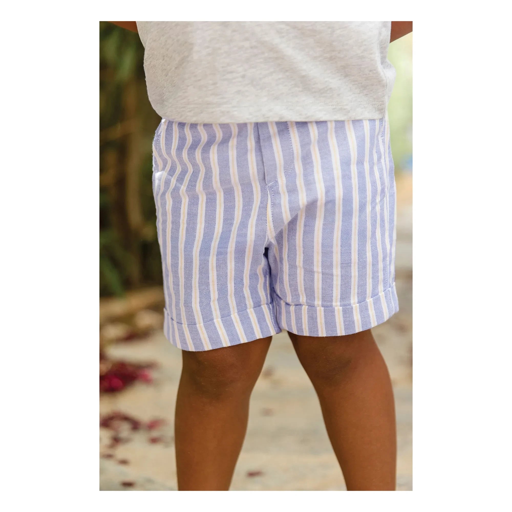 Tartine et Chocolat - Pantalón Corto con Rayas para Bebé | Azul índigo