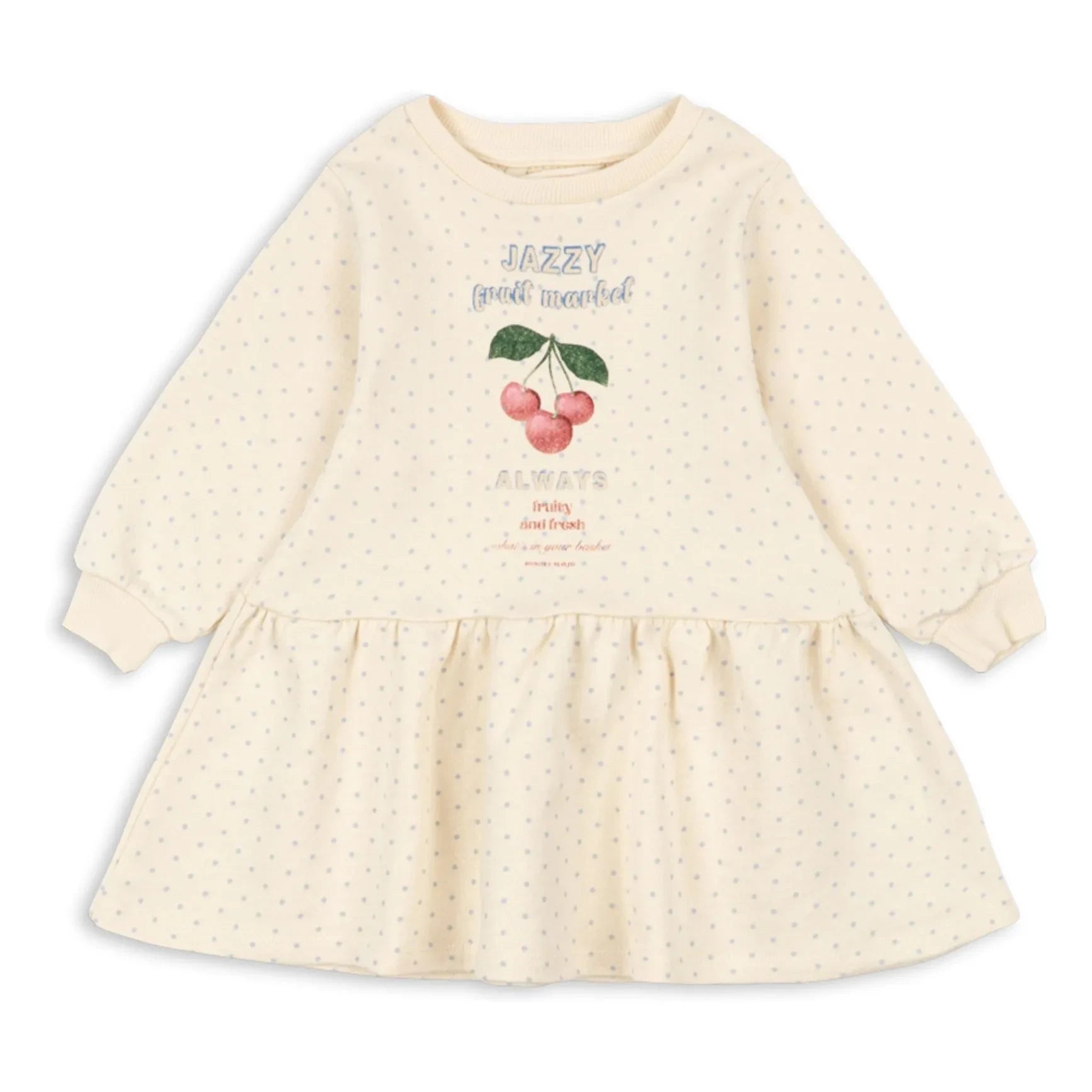 Konges Sløjd - Vestido de sudadera de algodón orgánico Loupy Pois | Crudo