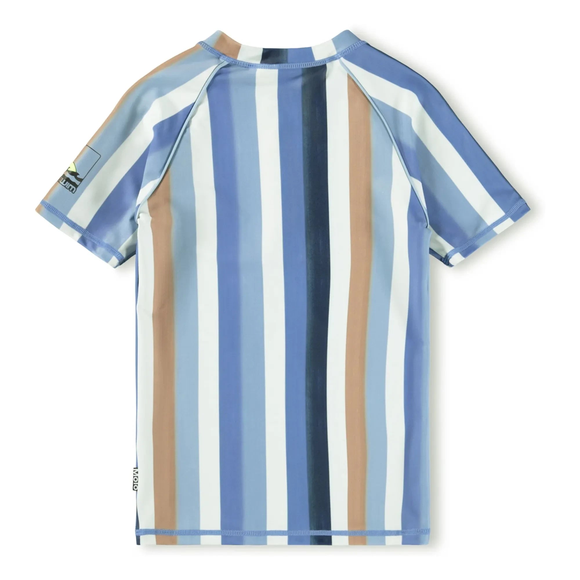 Molo - Noble SS Camiseta de Manga Corta con Rayas y Protección UV, Fibras Recicladas | Azul