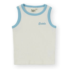 Goldie + Ace - Camiseta de tirantes acanalada en contraste | Blanco