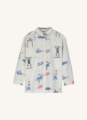Maison Mangostan - Camisa de algodón orgánico Circus | Burdeos