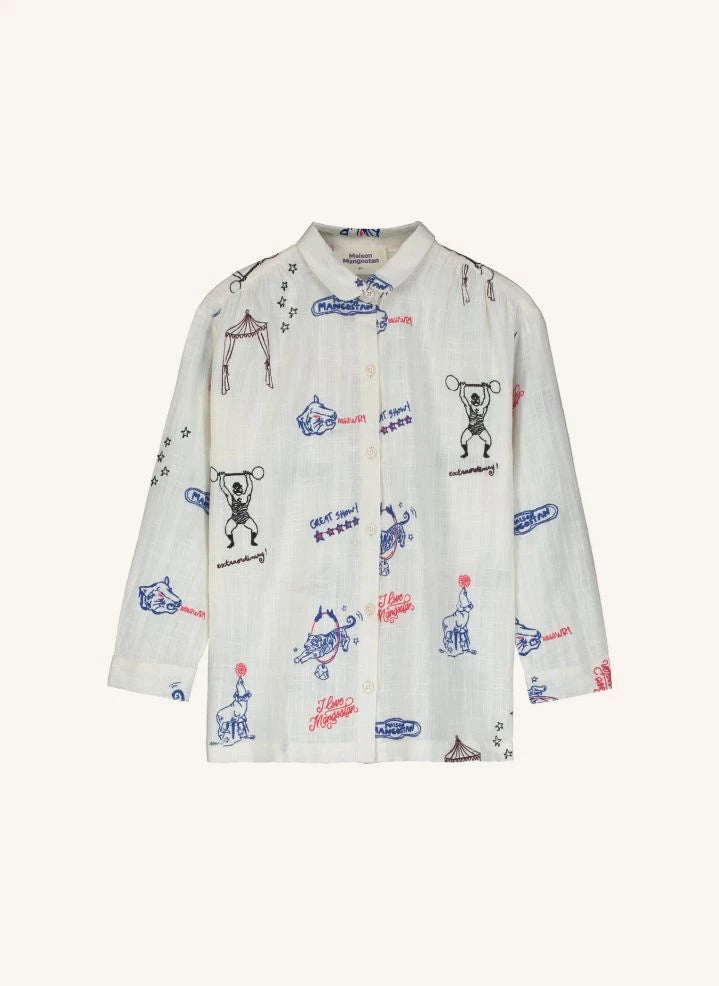 Maison Mangostan - Camisa de algodón orgánico Circus | Burdeos