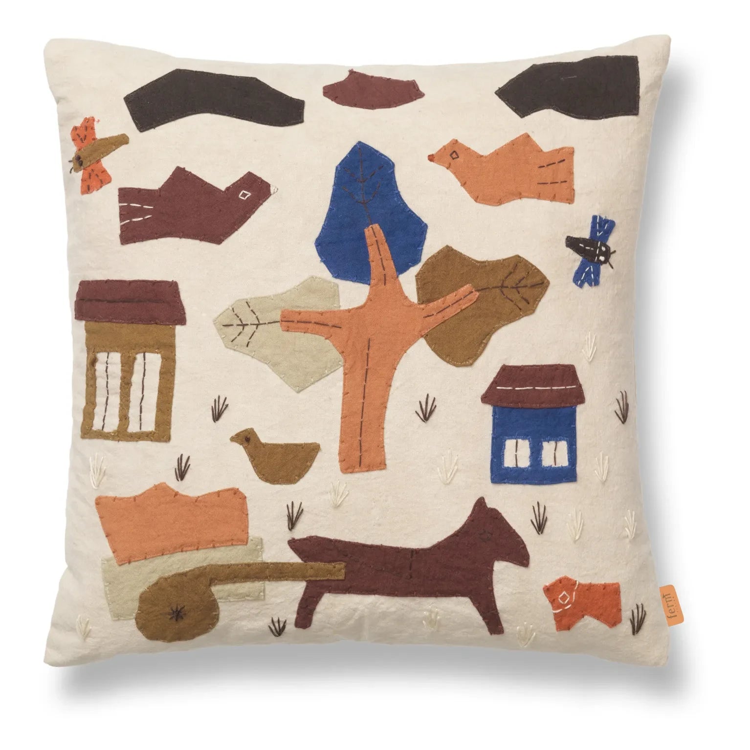 Ferm Living Kids - Cojín Village | Blanco roto