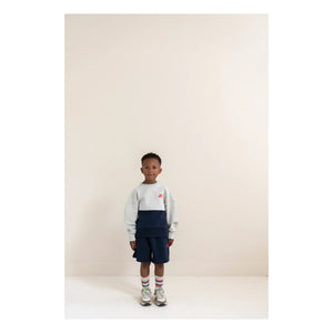 Jenest - Sudadera de algodón orgánico con bloques de color | Gris claro