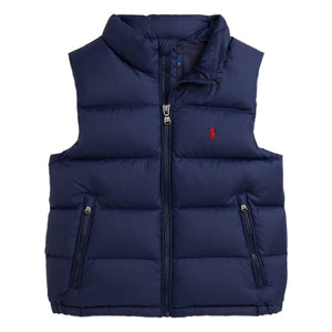 Ralph Lauren - Chaleco acolchado sin mangas con logo de fibras recicladas | Azul marino