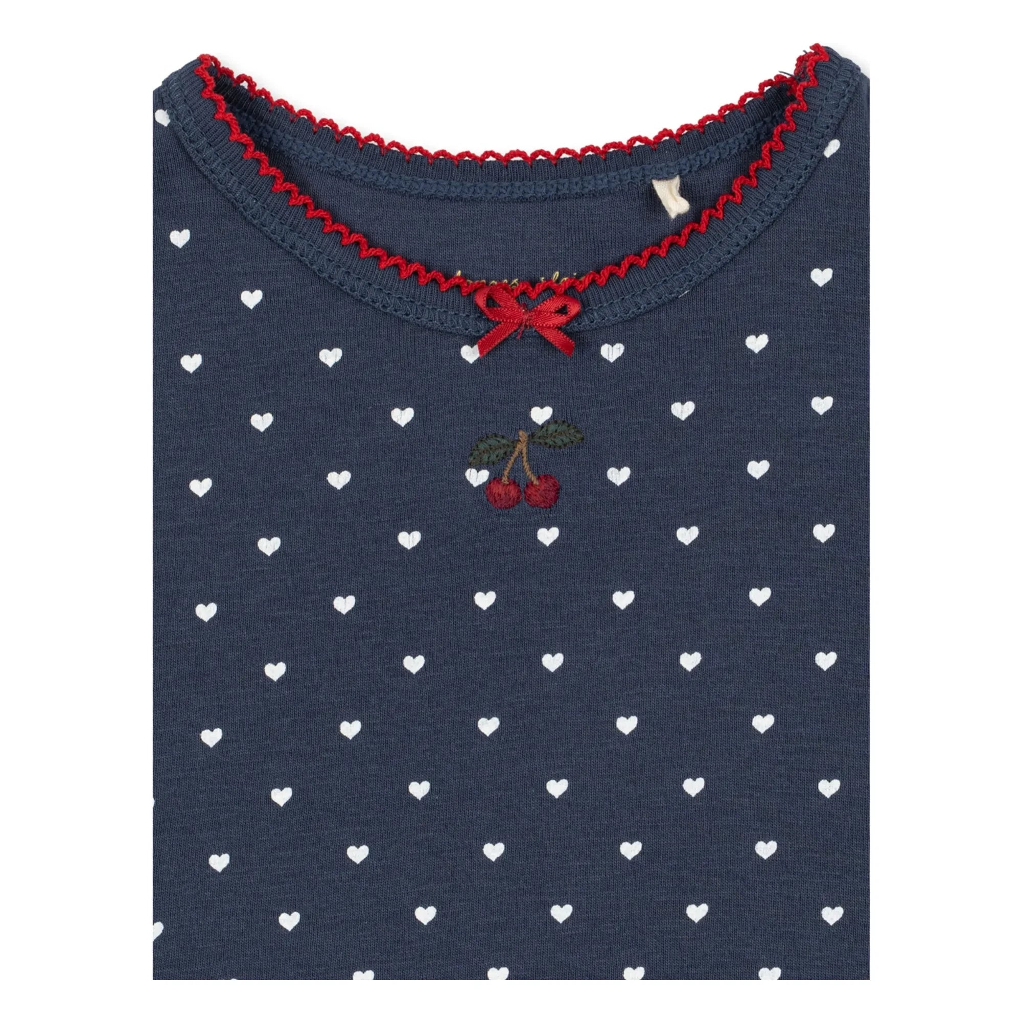 Konges Sløjd - Camiseta de algodón orgánico con volantes | Azul oscuro