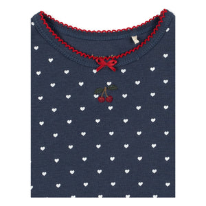 Konges Sløjd - Camiseta de algodón orgánico con volantes | Azul oscuro