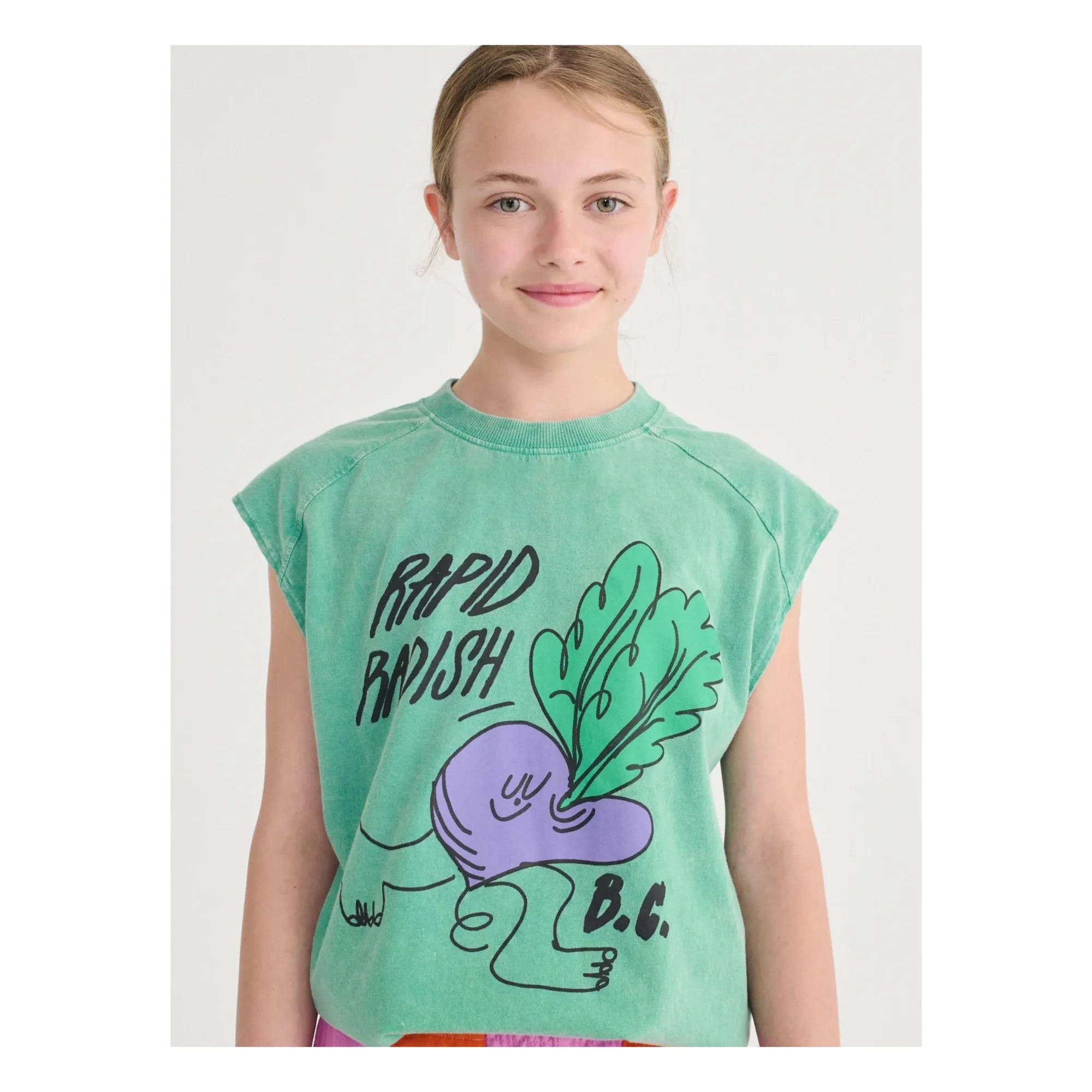 Bobo Choses - Camiseta sin mangas Rapid Radish de algodón orgánico | Verde