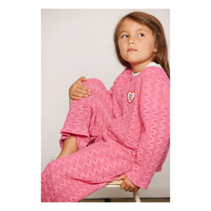Mini Rodini - Cárdigan de encaje de algodón orgánico | Rosa