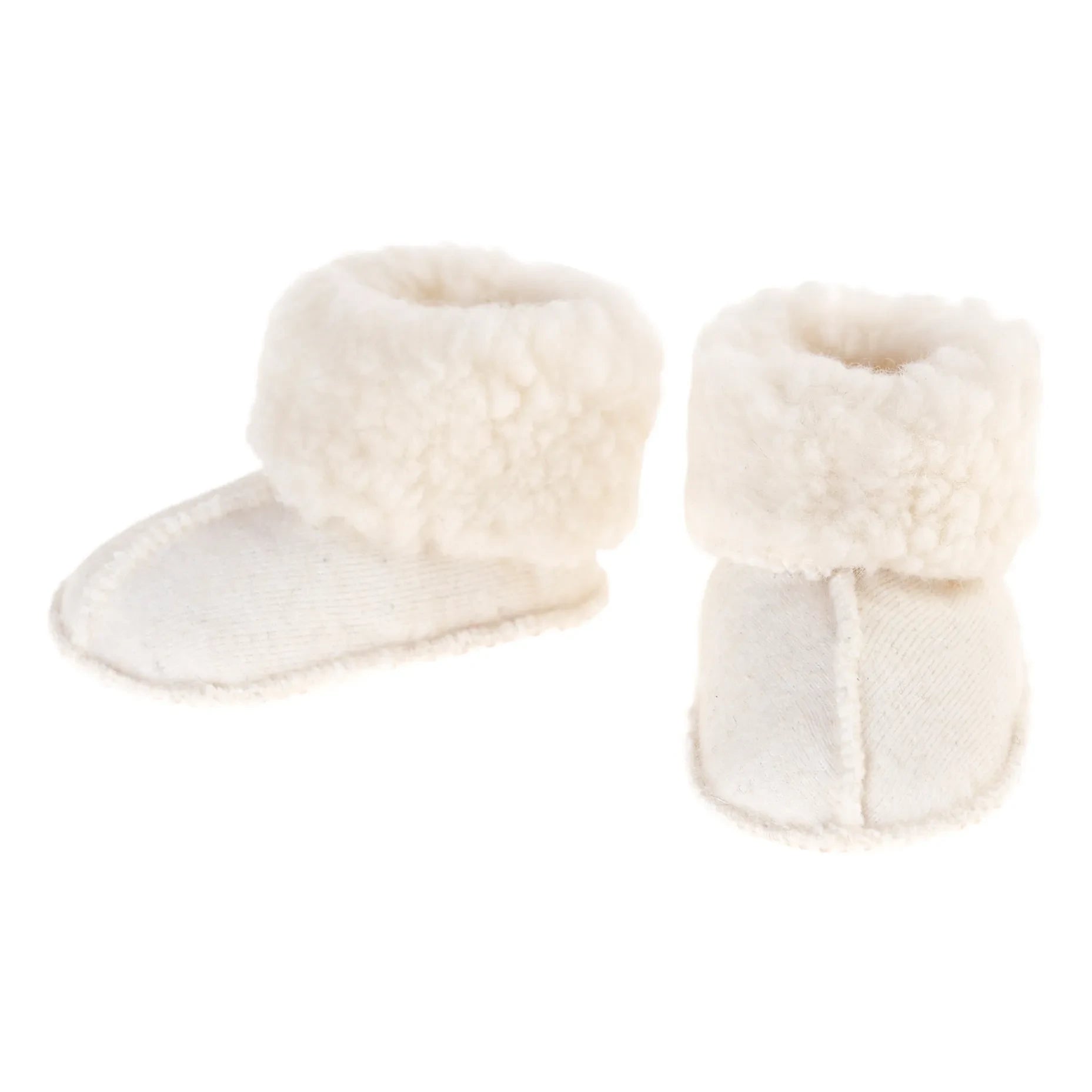 Alwero - Pantuflas de bebé de piel de oveja | Crema