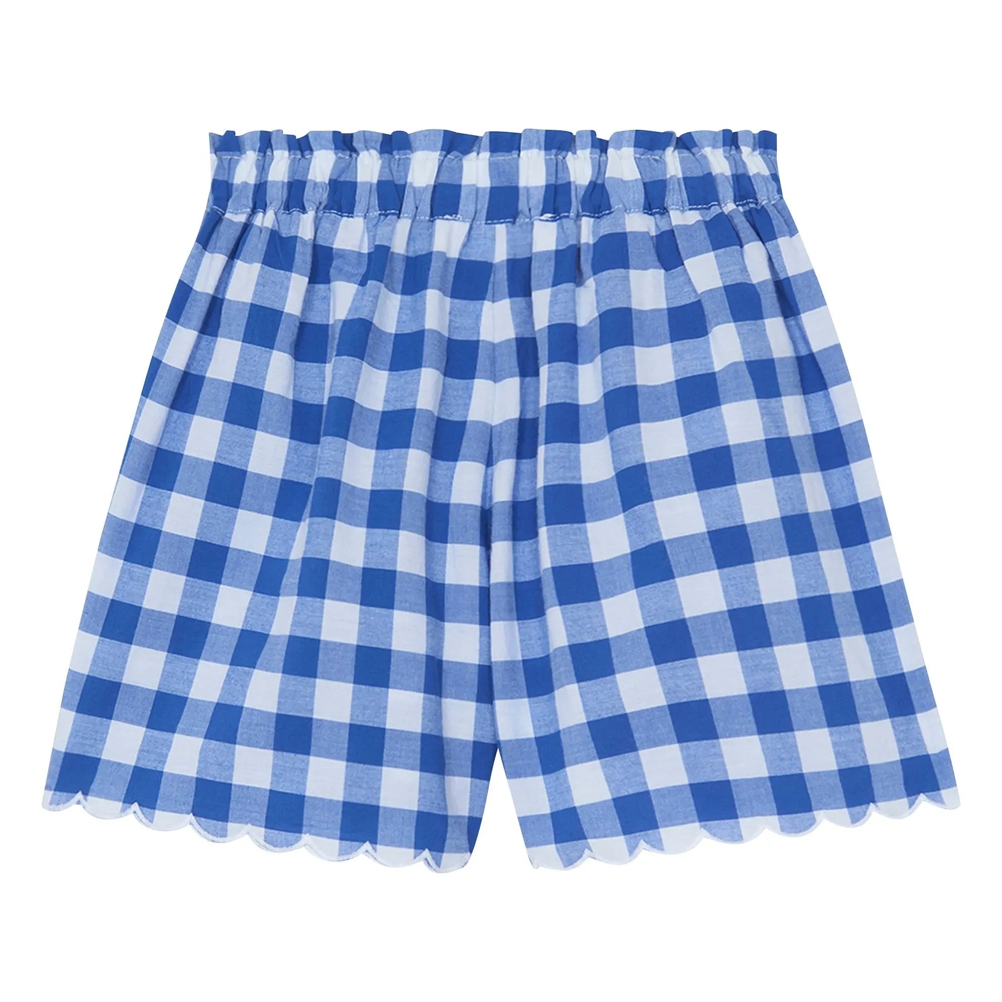 Tartine et Chocolat - Blusa bordada y conjunto de pantalón corto de cuadros | Azul real