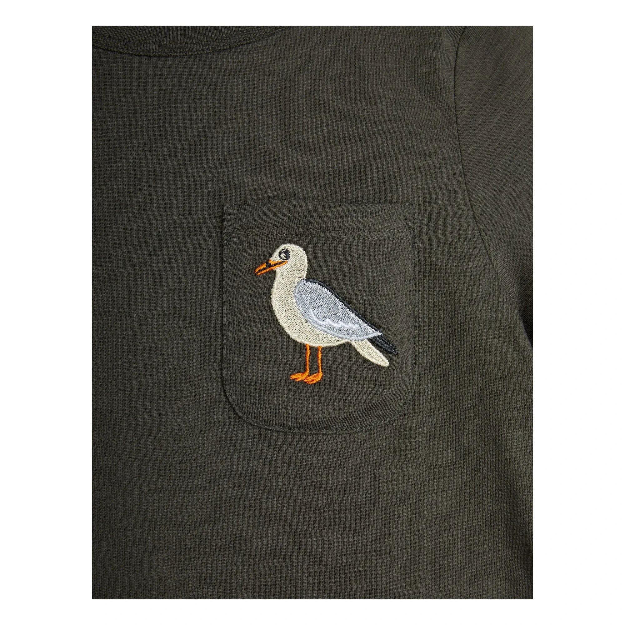 Mini Rodini - Camiseta Gaviota Algodón orgánico | Negro