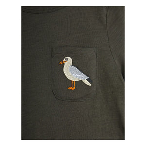 Mini Rodini - Camiseta Gaviota Algodón orgánico | Negro