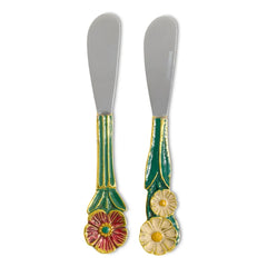 Doing Goods - Cuchillos de mantequilla Posy - Juego de 2 | Verde