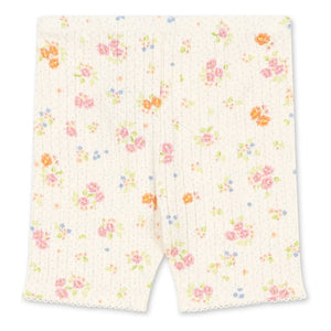 Konges Sløjd - Mallas de ciclista de algodón orgánico acanalado con estampado floral de Minnie | Crudo