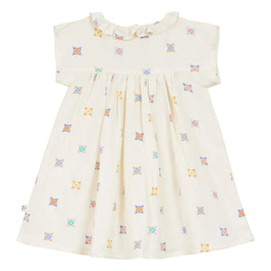 Arsène et Les Pipelettes - Vestido de lino y gasa con estampado floral | Crudo