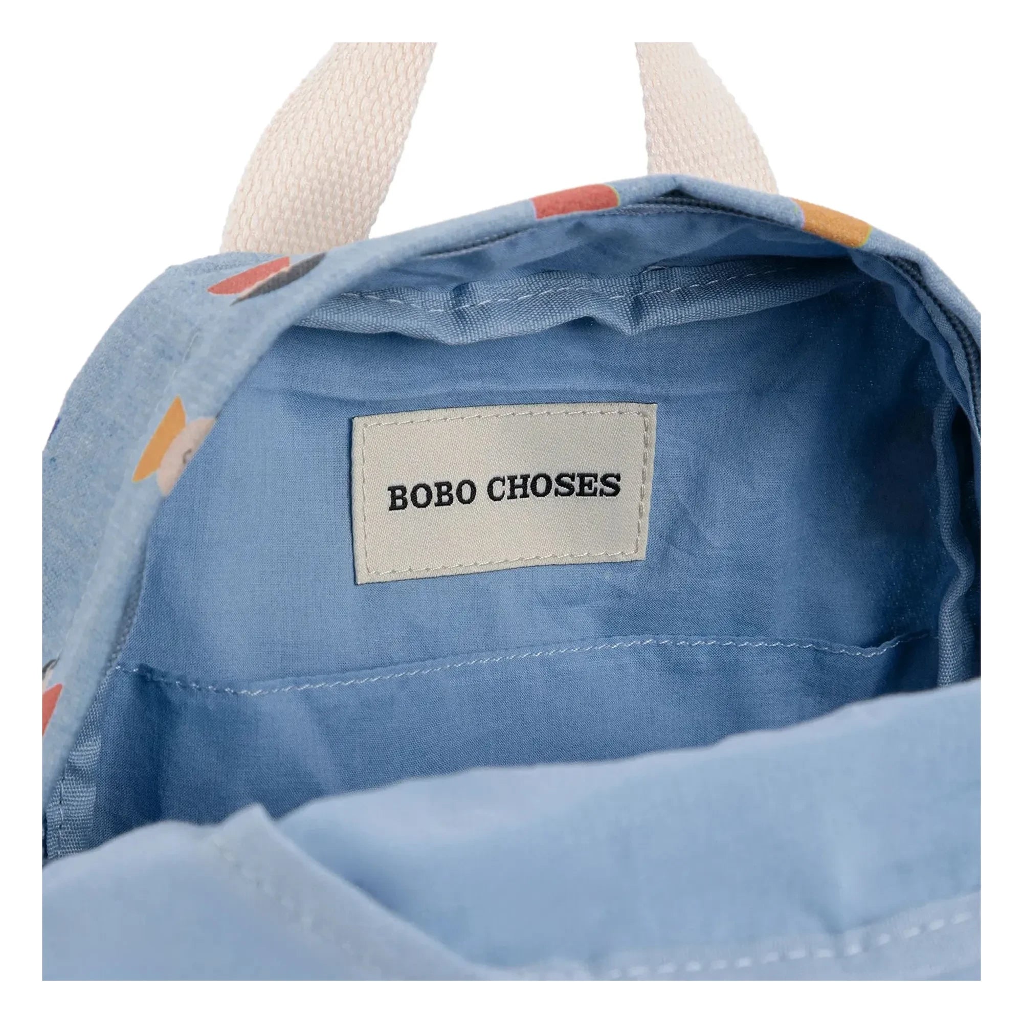 Bobo Choses - Mochila de algodón orgánico con estampado de dibujos animados | Azul Vaquero