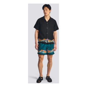 Bather - Camisa de lino de campamento | Negro