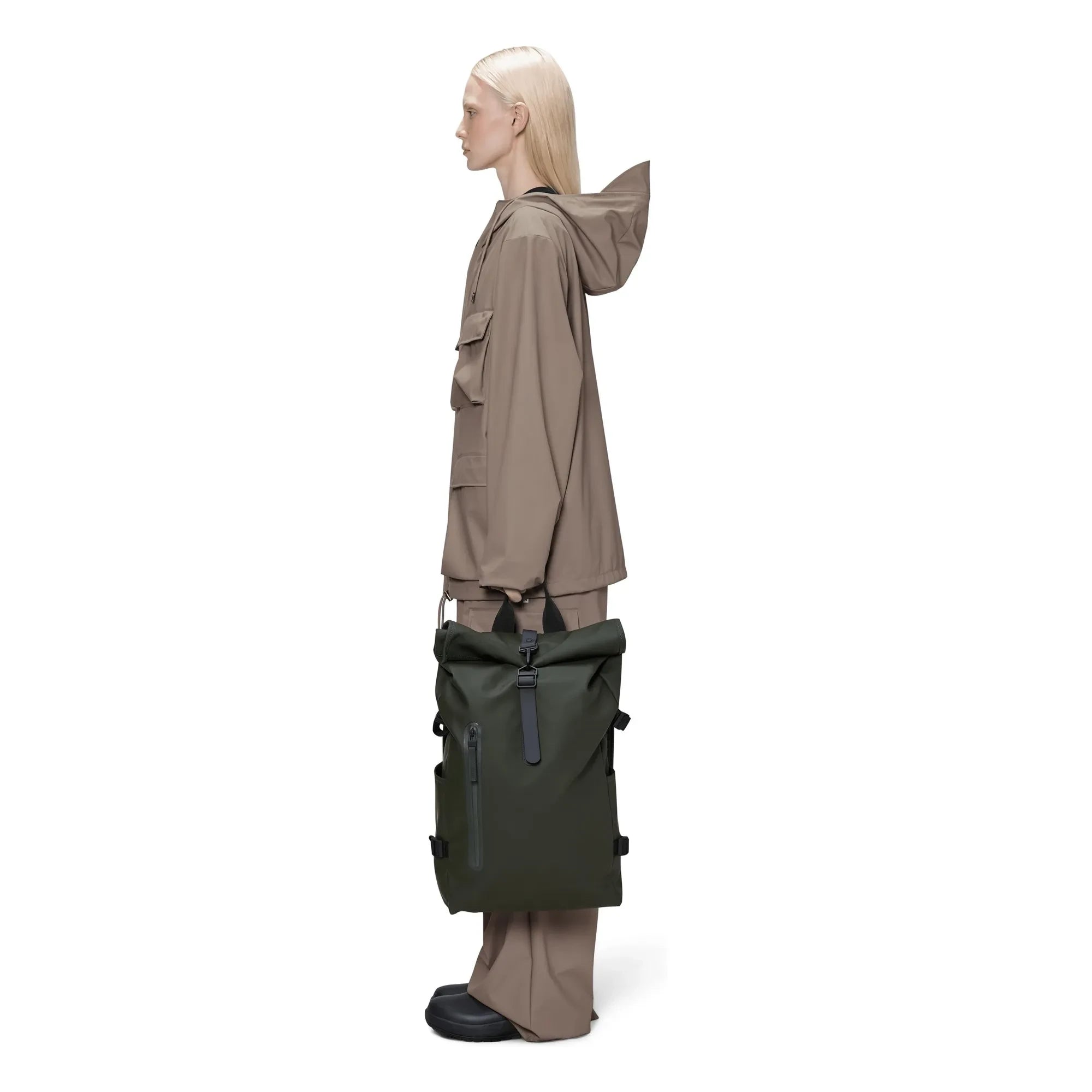 Rains - Rolltop Sırt Çantası Large | Koyu Yeşil