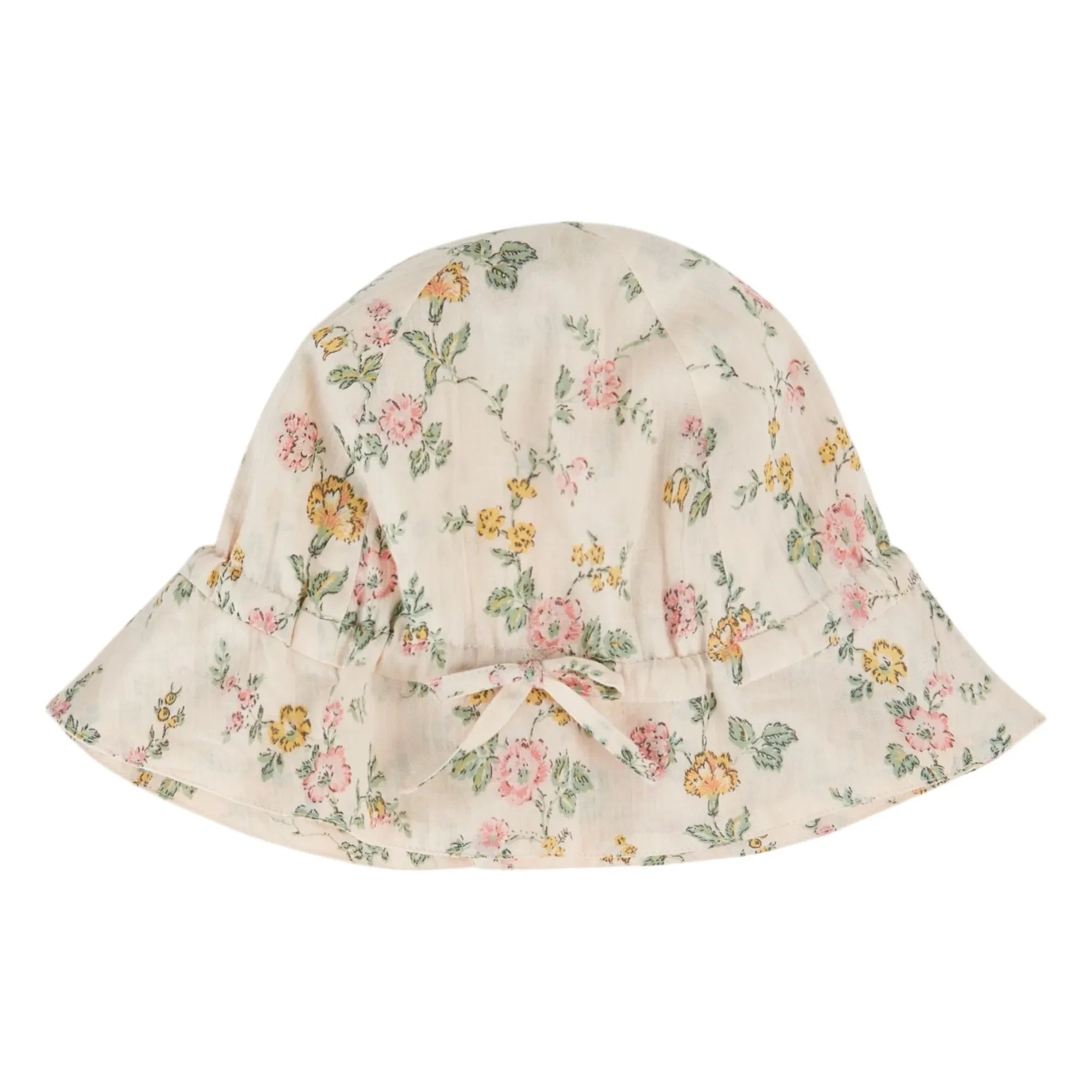 Emile et Ida - Gorro de algodón orgánico con flores | Rosa pálido
