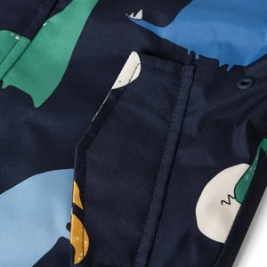 Liewood - Conjunto impermeable Manu Dinosaurs hecho con fibras recicladas | Azul marino
