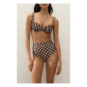 Faithfull the Brand - Top de bikini de lunares | Chocolate