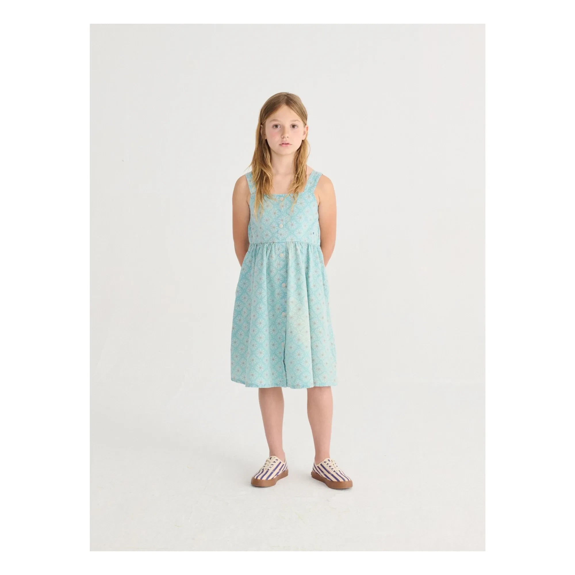 Bobo Choses - Vestido de algodón orgánico con margaritas | Azul claro