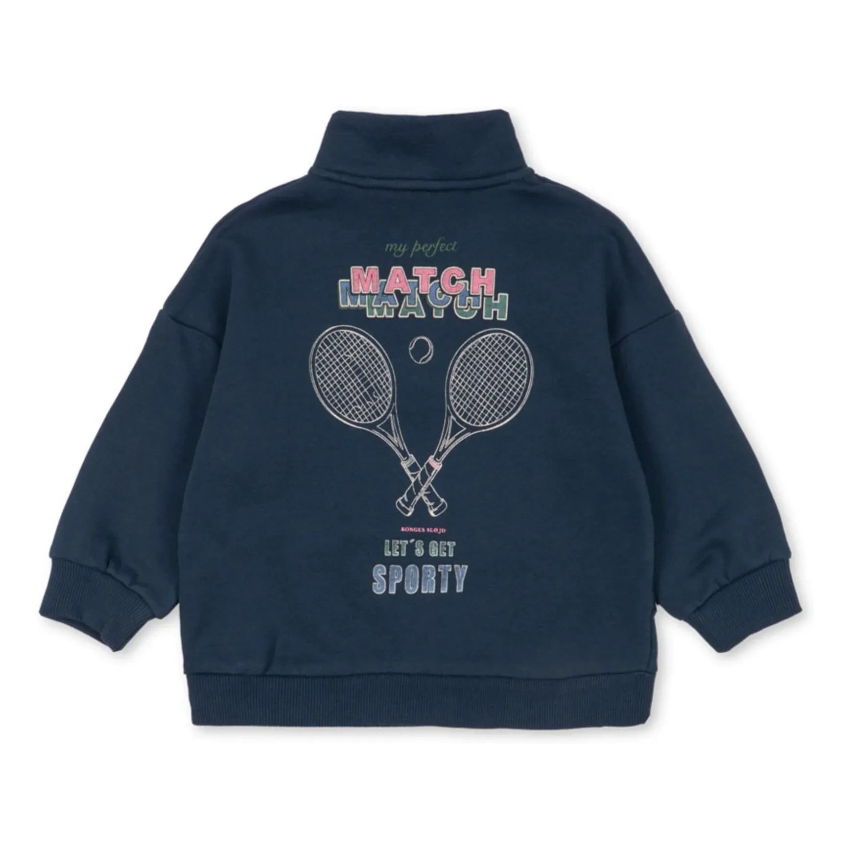 Konges Sløjd - Sudadera con cremallera de algodón orgánico Lou | Azul oscuro