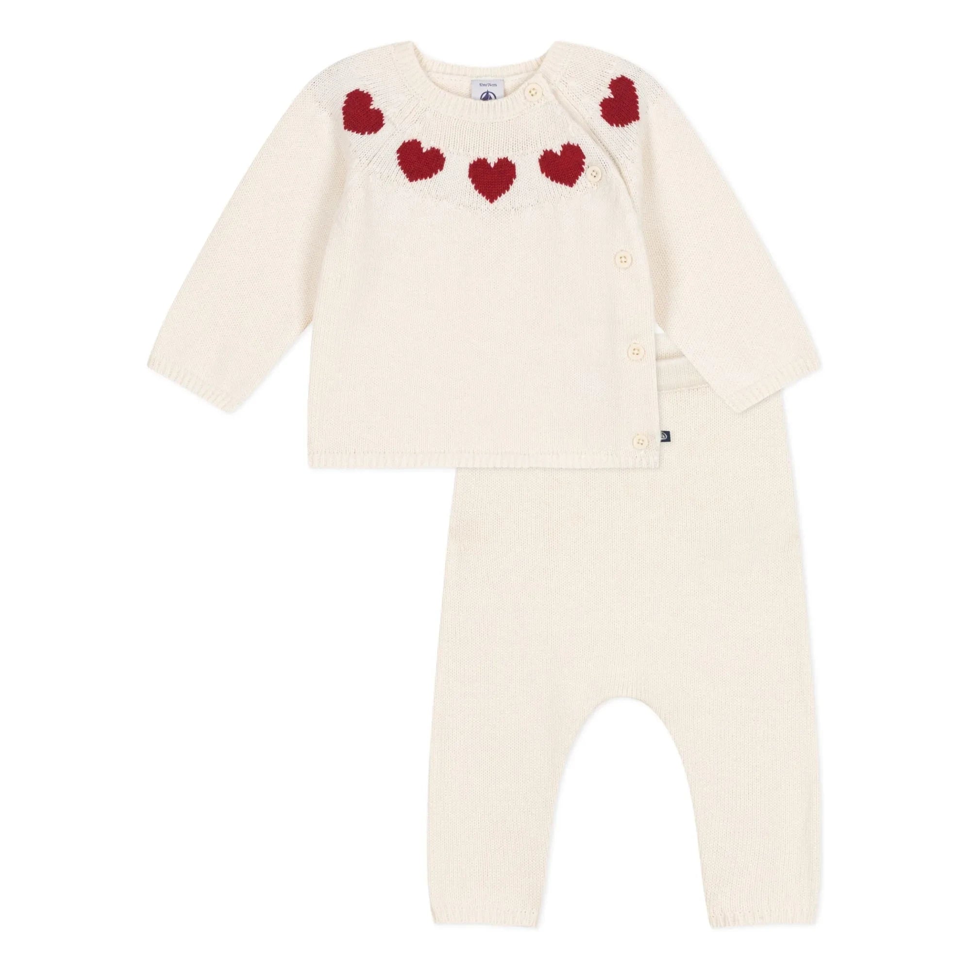 Petit Bateau - Conjunto de rejilla de 2 piezas | Blanco