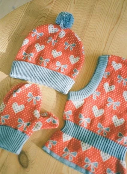 Flöss - Josie Hearts Merino Yün Bere | Kırmızı