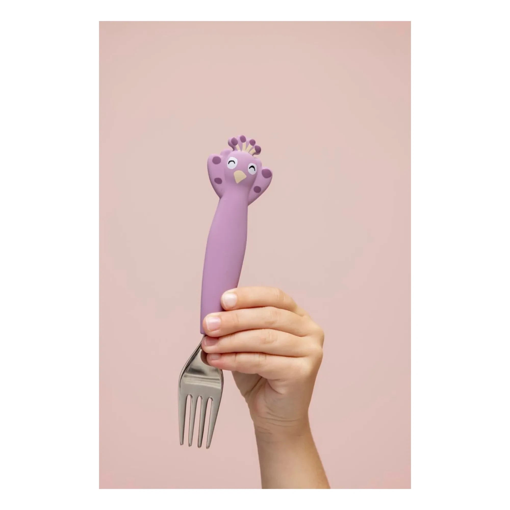 Trixie - Mrs. Peacock Silikon Çatal Kaşık Bıçak Seti - 3'lü | Mor