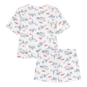 Petit Bateau - Pantalones cortos de pijama de algodón orgánico con volantes | Crudo