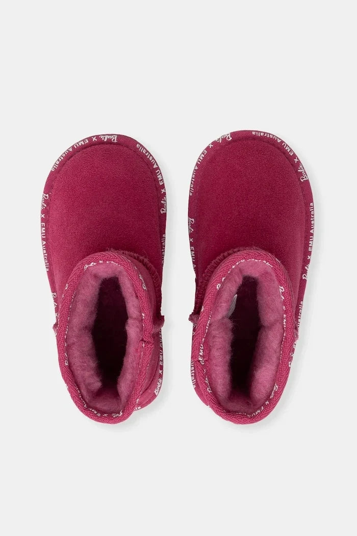 Botas de nieve infantiles Emu Australia Barbie Wallaby Mini de ante