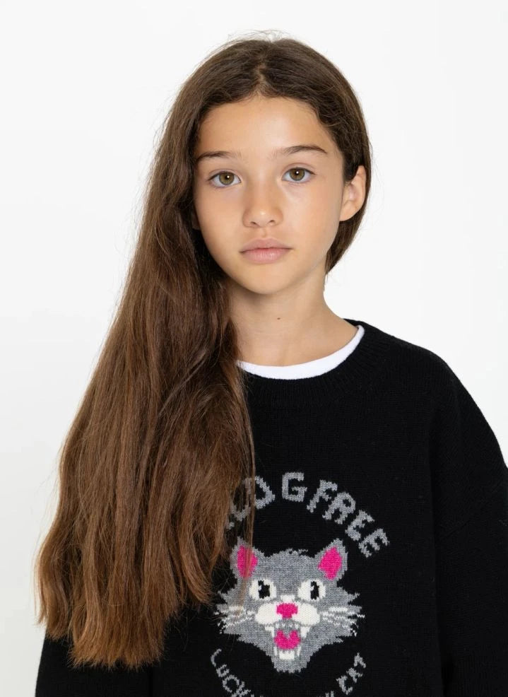 Finger in the nose - Sally Gato Negro Jersey de Merino | Negro