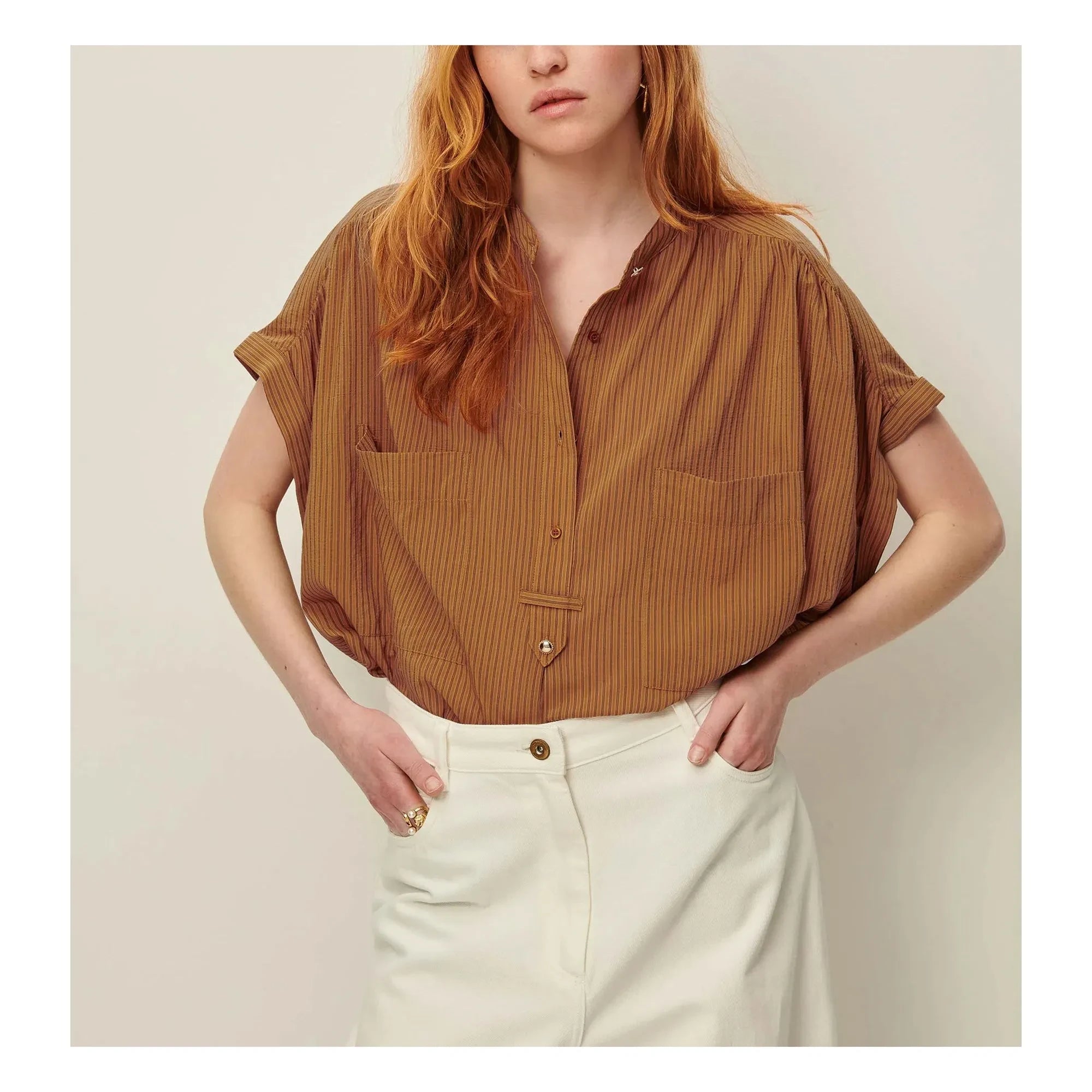 Sessùn - Blusa de rayas Camille | Marrón