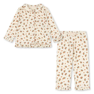 Konges Sløjd - Pio Çiçek Desenli Organik Pamuk Pijama | Ekru