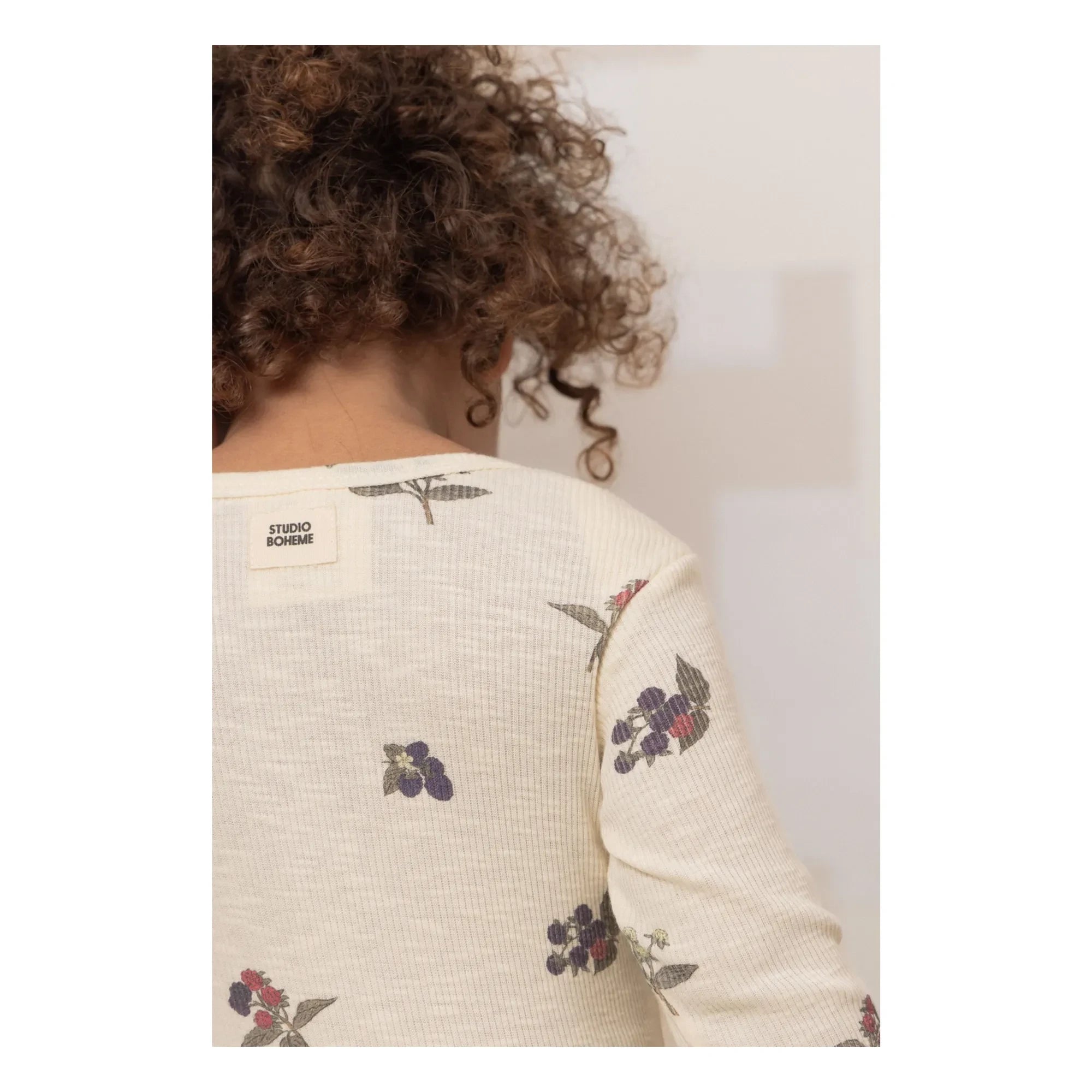 Studio Bohème - Body de canalé de algodón orgánico Woody Mûres | Crudo