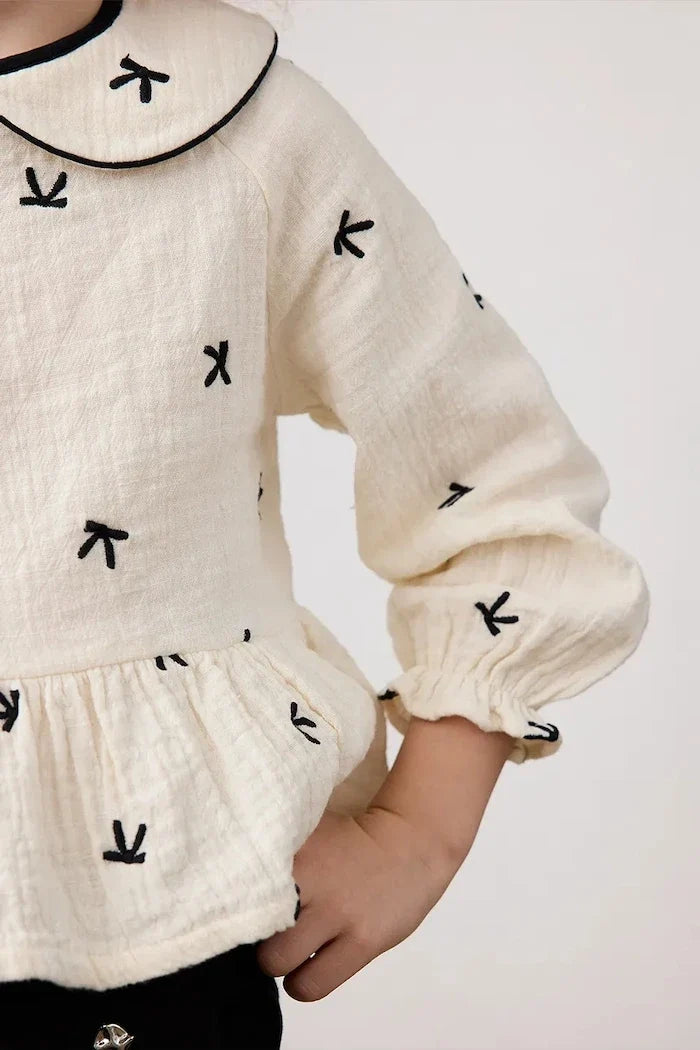 Blusa con volantes de algodón para niña Mayoral