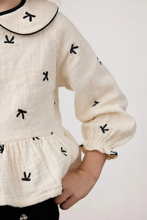Blusa con volantes de algodón para niña Mayoral