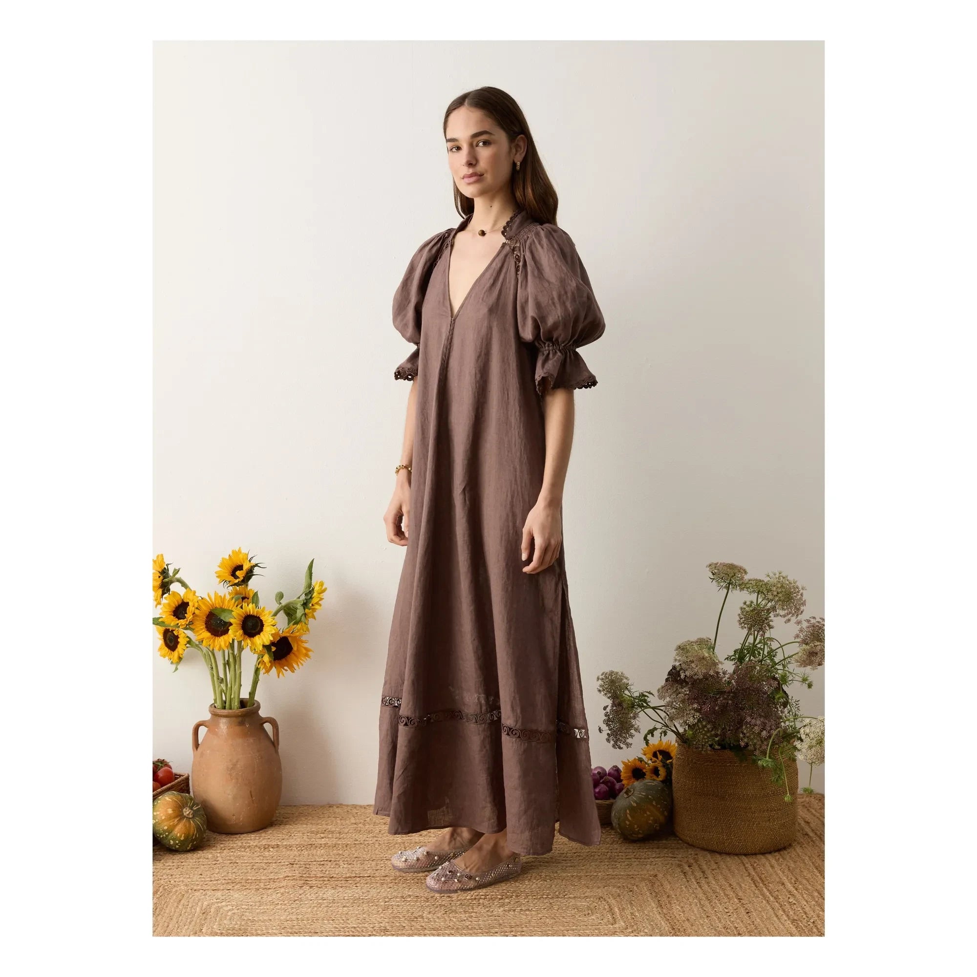 Boteh - Vestido de lino Myra | Mocha