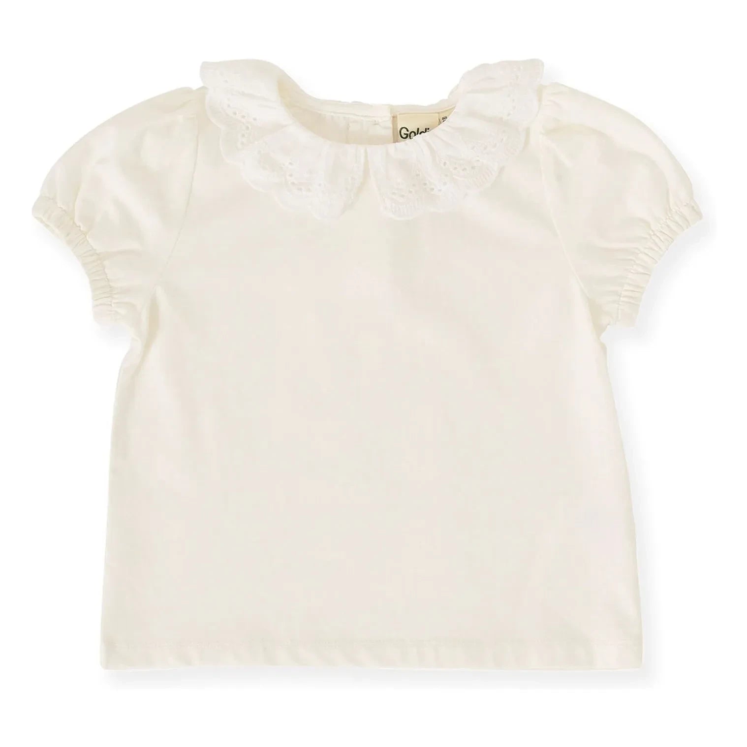 Goldie + Ace - Camiseta con cuello con volantes | Blanco