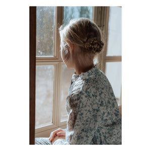 Risu Risu - Pijama Lao de muselina de algodón orgánico con estampado floral | Azul