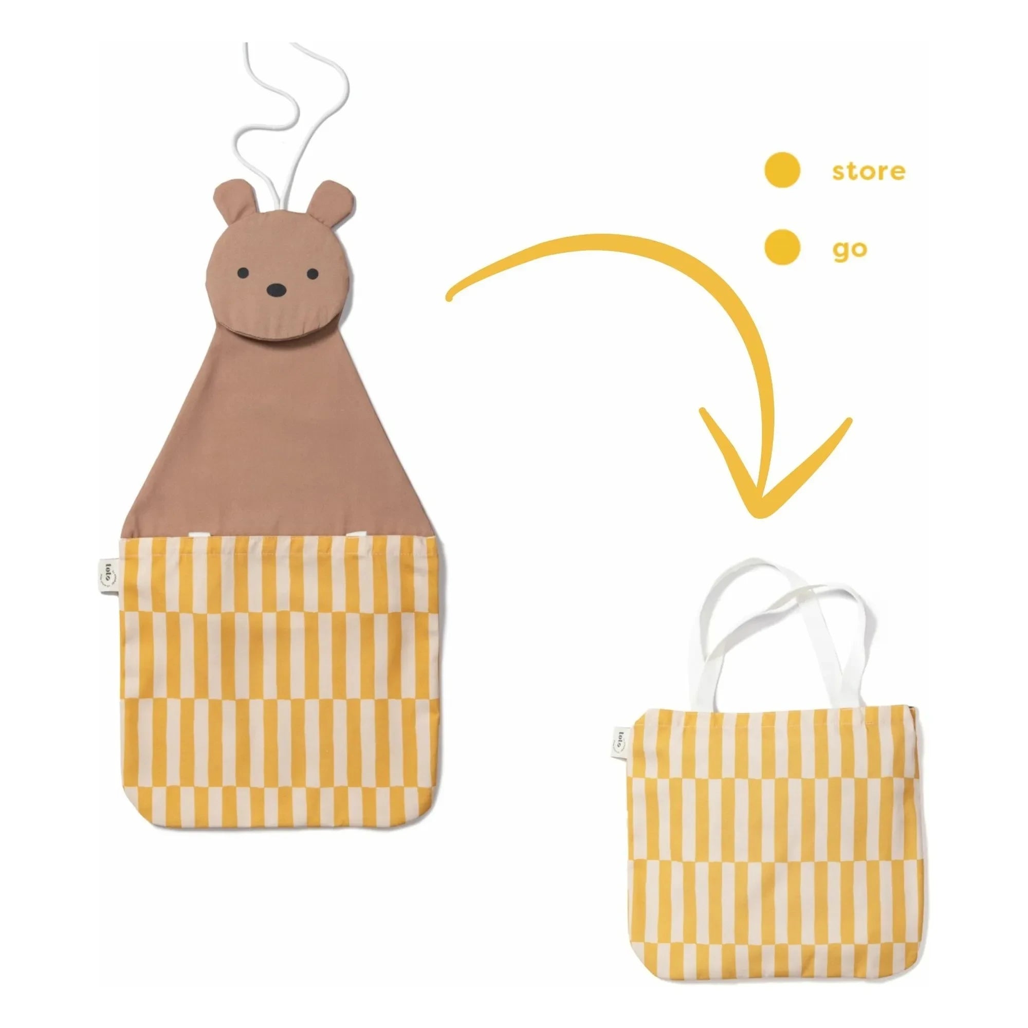 Play and Go - Bolsa de almacenamiento Toto - Oso | Marrón