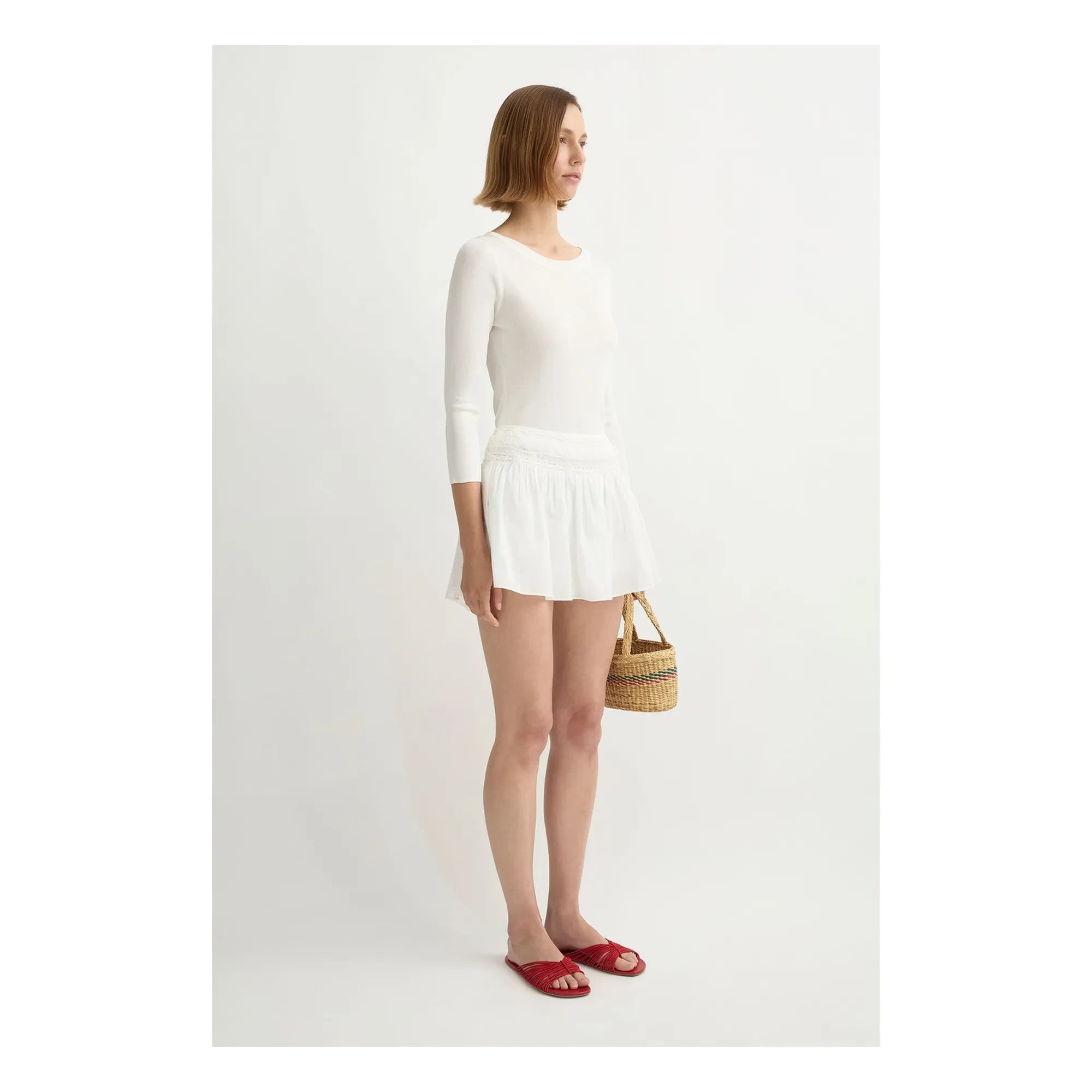 Posse - Danielle Minifalda de algodón | Blanco